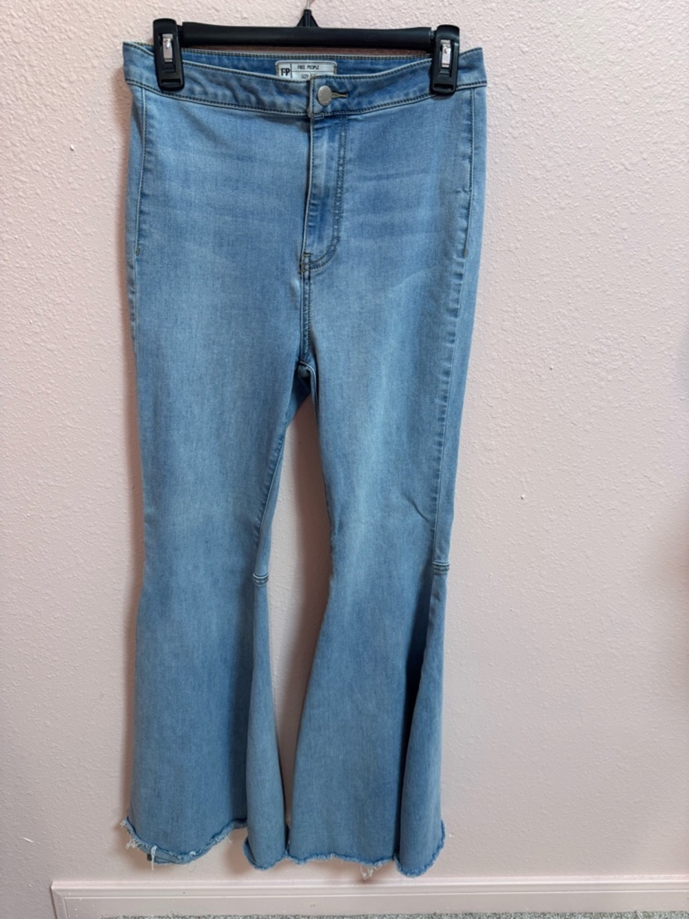 Free People Light Blue High-Rise Flare Jeans